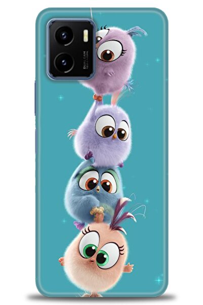 Rulet Aksesuar جراب سيليكون متوافق مع هاتف Vivo Y15S HD مطبوع + واقي شاشة سير...