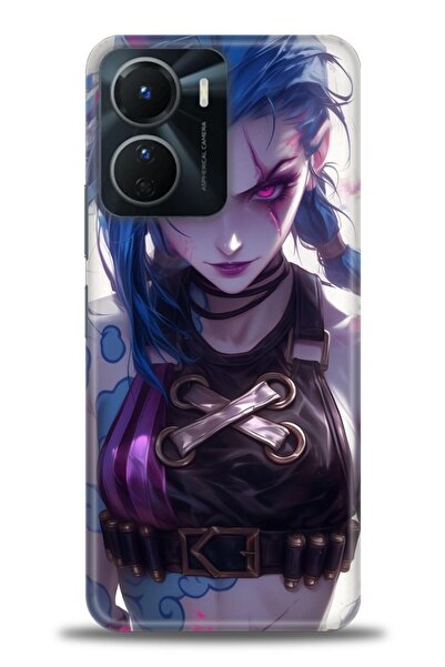 Rulet Aksesuar جراب سيليكون متوافق مع هاتف Vivo Y16 HD مطبوع + واقي شاشة سيرا...