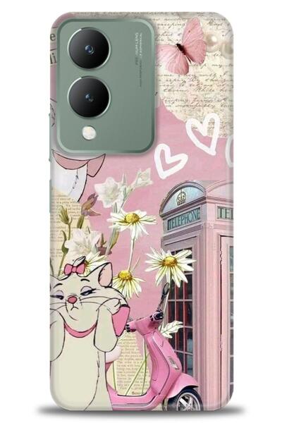 Rulet Aksesuar جراب سيليكون متوافق مع هاتف Vivo Y17S HD مطبوع + واقي شاشة سير...