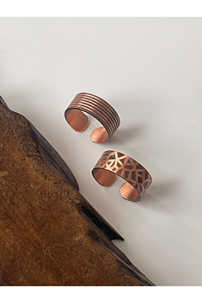 Rupen Kraft 100% copper handmade 2-piece design unisex copper ring adjustable copper ring