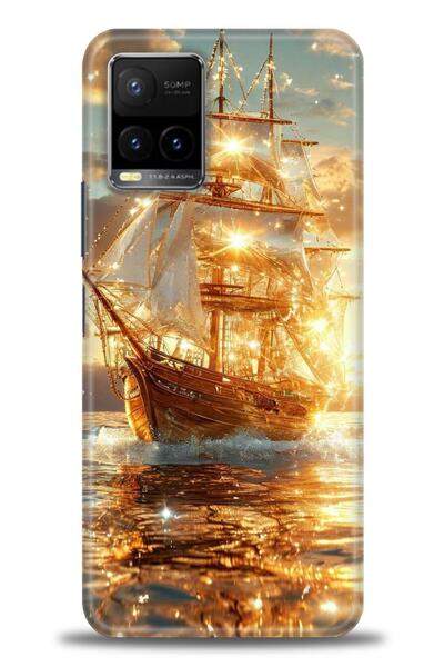 Rulet Aksesuar جراب سيليكون متوافق مع هاتف Vivo Y21S HD مطبوع + واقي شاشة سير...