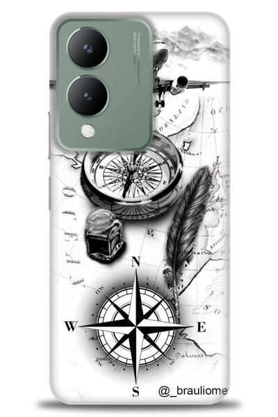 Rulet Aksesuar جراب سيليكون متوافق مع هاتف Vivo Y17S HD مطبوع + واقي شاشة من ...