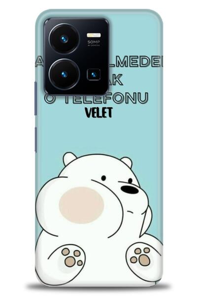 Rulet Aksesuar جراب سيليكون متوافق مع هاتف Vivo Y22S HD مطبوع + واقي شاشة سير...