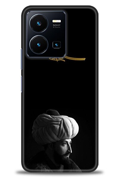 Rulet Aksesuar جراب سيليكون متوافق مع هاتف Vivo Y22S HD مطبوع + واقي شاشة سير...