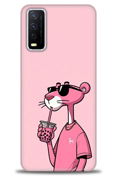 Rulet Aksesuar جراب سيليكون متوافق مع هاتف Vivo Y20 HD مطبوع + واقي شاشة سيرا...