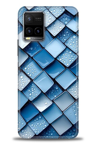 Rulet Aksesuar جراب سيليكون متوافق مع هاتف Vivo Y32 HD مطبوع + واقي شاشة سيرا...