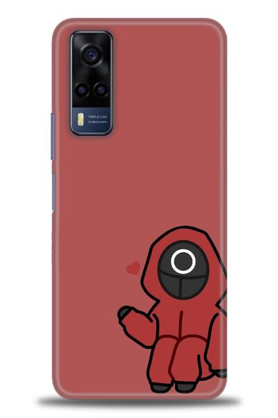 Rulet Aksesuar جراب سيليكون متوافق مع هاتف Vivo Y53S HD مطبوع + واقي شاشة سير...