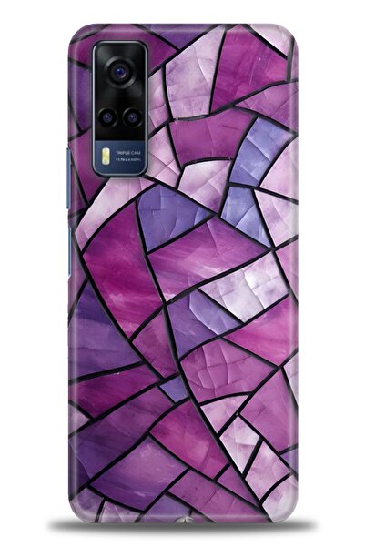 Rulet Aksesuar جراب سيليكون متوافق مع هاتف Vivo Y53S HD مطبوع + واقي شاشة سير...