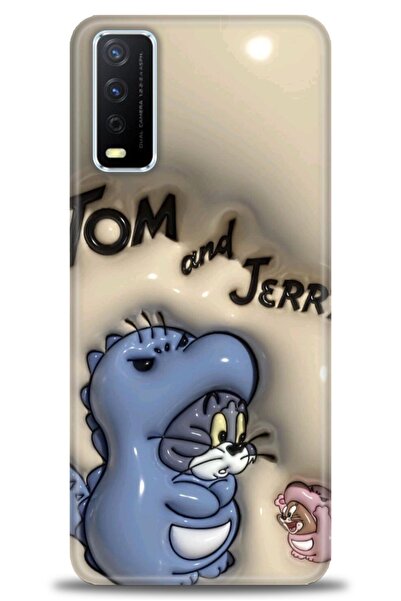 Rulet Aksesuar جراب سيليكون متوافق مع هاتف Vivo Y11S HD مطبوع + واقي شاشة سير...