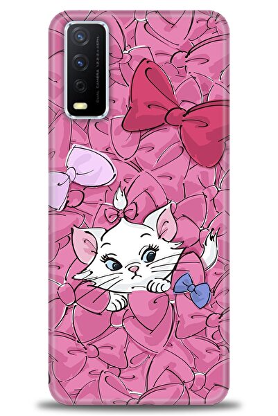 Rulet Aksesuar جراب سيليكون متوافق مع هاتف Vivo Y20 HD مطبوع + واقي شاشة سيرا...