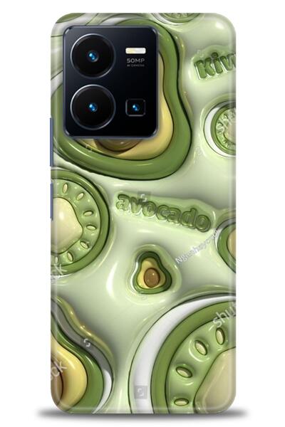 Rulet Aksesuar جراب سيليكون متوافق مع هاتف Vivo Y22S HD مطبوع + واقي شاشة سير...