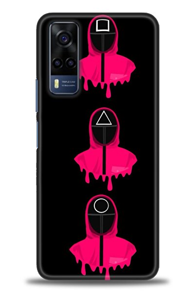 Rulet Aksesuar جراب سيليكون متوافق مع هاتف Vivo Y51 HD مطبوع + واقي شاشة سيرا...