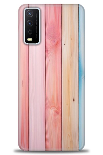 Rulet Aksesuar جراب سيليكون متوافق مع هاتف Vivo Y20S HD مطبوع + واقي شاشة سير...