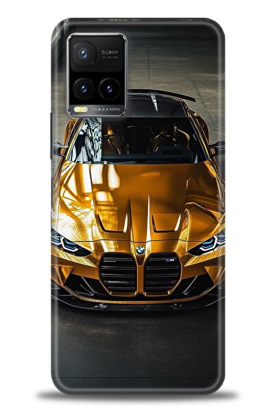 Rulet Aksesuar جراب سيليكون متوافق مع هاتف Vivo Y33S HD مطبوع + واقي شاشة سير...