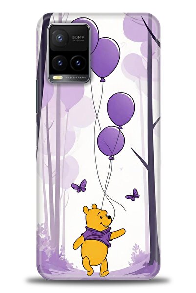 Rulet Aksesuar جراب سيليكون متوافق مع هاتف Vivo Y21S HD مطبوع + واقي شاشة سير...