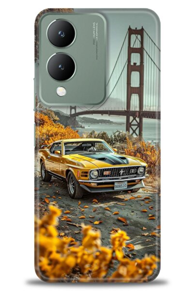 Rulet Aksesuar جراب سيليكون متوافق مع هاتف Vivo Y17S HD مطبوع + واقي شاشة سير...