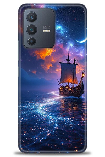 Rulet Aksesuar حافظة سيليكون متوافقة مع هاتف Vivo V23 5G HD مطبوع + واقي شاشة...