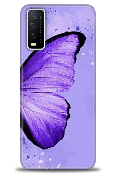 Rulet Aksesuar جراب سيليكون متوافق مع هاتف Vivo Y20 HD مطبوع + واقي شاشة سيرا...