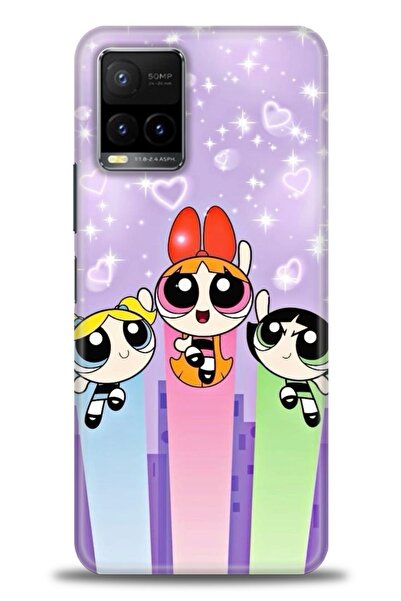 Rulet Aksesuar جراب سيليكون متوافق مع هاتف Vivo Y32 HD مطبوع + واقي شاشة سيرا...