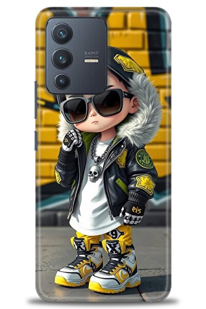 Rulet Aksesuar حافظة سيليكون متوافقة مع هاتف Vivo V23 5G HD مطبوع + واقي شاشة...