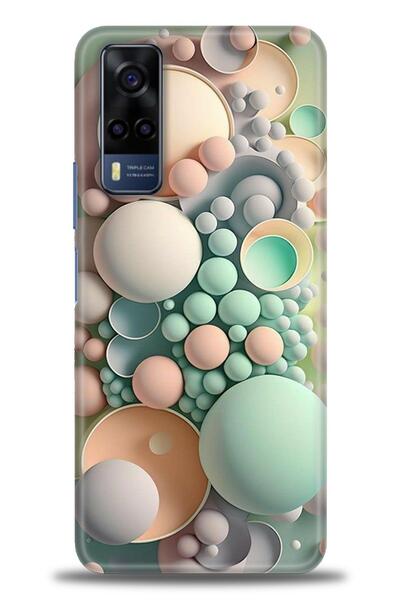 Rulet Aksesuar جراب سيليكون متوافق مع هاتف Vivo Y53S HD مطبوع + واقي شاشة سير...