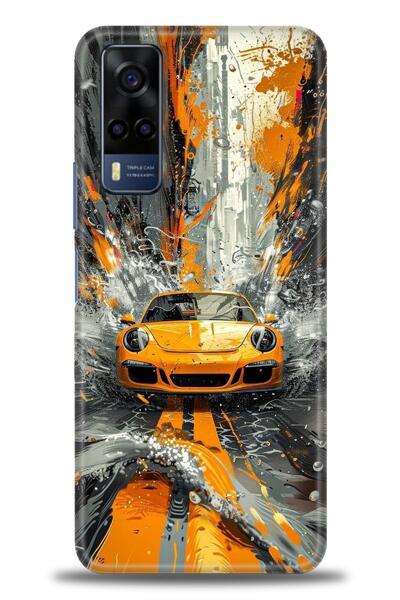 Rulet Aksesuar جراب سيليكون متوافق مع هاتف Vivo Y51 HD مطبوع + واقي شاشة سيرا...