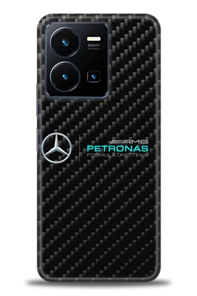 Rulet Aksesuar جراب سيليكون متوافق مع هاتف Vivo Y35 HD مطبوع + واقي شاشة سيرا...