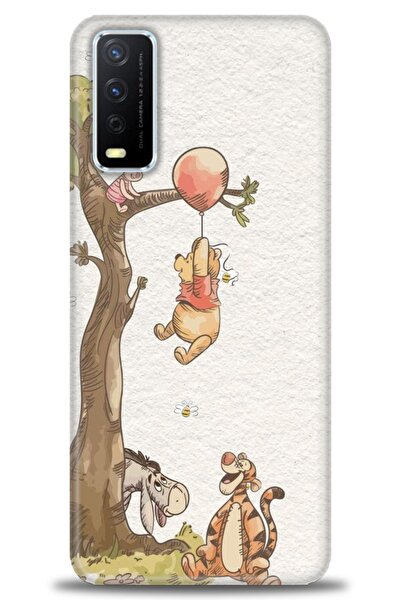 Rulet Aksesuar حافظة سيليكون متوافقة مع هاتف Vivo Y20 HD مطبوع + واقي شاشة سي...