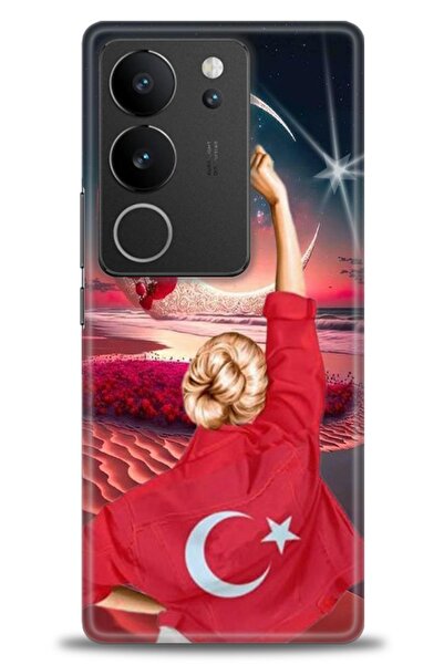 Rulet Aksesuar حافظة سيليكون متوافقة مع هاتف Vivo V29 5G HD مطبوع + واقي شاشة...