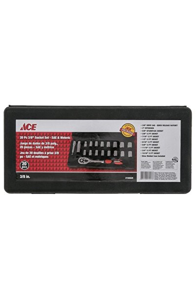 ACE SAE & Metric Socket Set with Drive (96.5 cm, Pack of 20)
