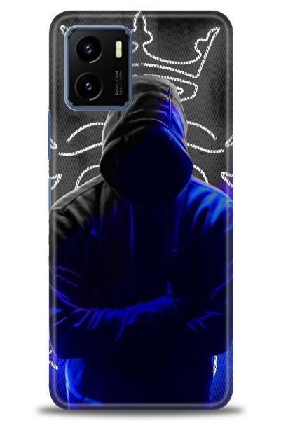 Rulet Aksesuar غطاء سيليكون متوافق مع هاتف Vivo Y15S HD مطبوع + واقي شاشة سير...