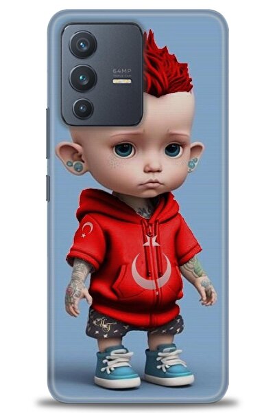 Rulet Aksesuar حافظة سيليكون متوافقة مع هاتف Vivo V23 5G HD مطبوع + واقي شاشة...