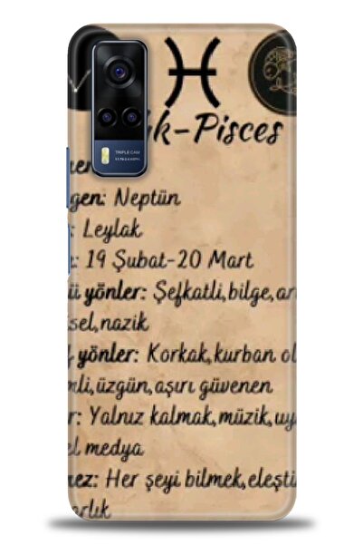 Rulet Aksesuar جراب سيليكون متوافق مع هاتف Vivo Y53S HD مطبوع + واقي شاشة سير...