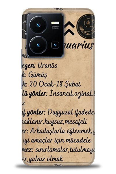 Rulet Aksesuar جراب سيليكون متوافق مع هاتف Vivo Y35 HD مطبوع + واقي شاشة سيرا...