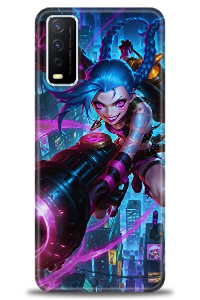 Rulet Aksesuar جراب سيليكون متوافق مع هاتف Vivo Y11S HD مطبوع + واقي شاشة سير...