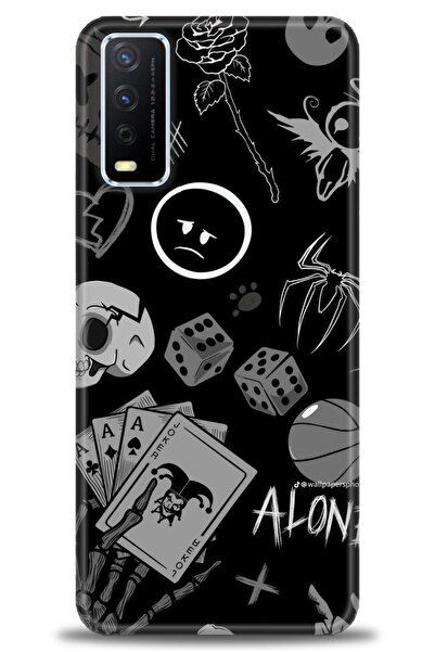 Rulet Aksesuar جراب سيليكون متوافق مع هاتف Vivo Y20S HD مطبوع + واقي شاشة سير...