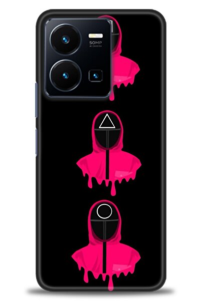 Rulet Aksesuar جراب سيليكون متوافق مع هاتف Vivo Y22S HD مطبوع + واقي شاشة سير...