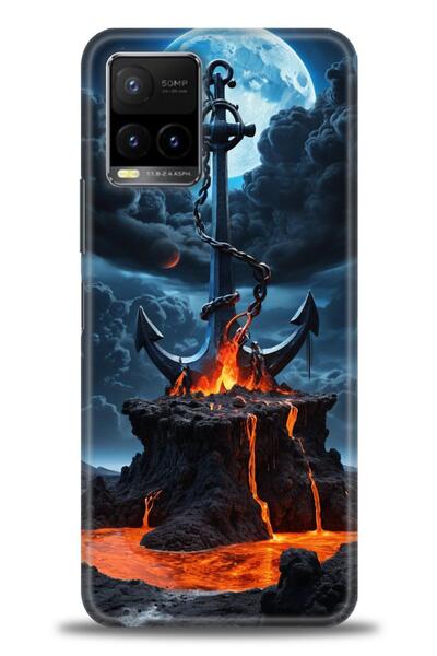 Rulet Aksesuar جراب سيليكون متوافق مع هاتف Vivo Y21 HD مطبوع + واقي شاشة سيرا...