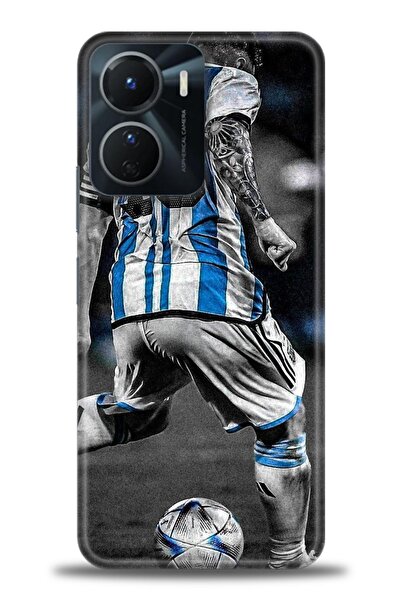 Rulet Aksesuar حافظة سيليكون متوافقة مع هاتف Vivo Y16 HD مطبوع + واقي شاشة سي...