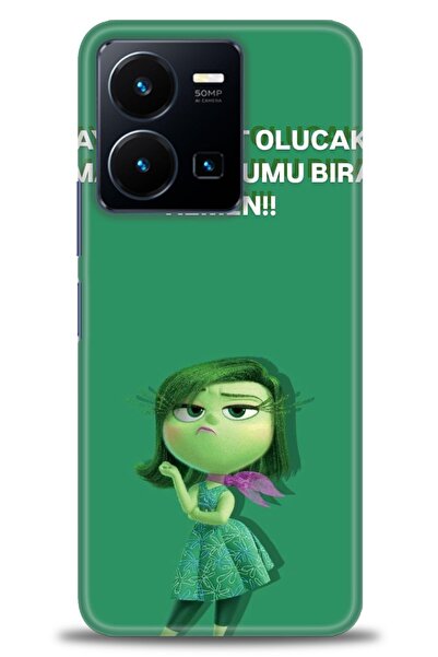 Rulet Aksesuar جراب سيليكون متوافق مع هاتف Vivo Y22S HD مطبوع + واقي شاشة سير...