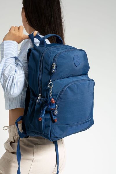 H&D COLLECTİON Unisex Waterproof Fabric 3 Compartments Navy Blue Color School Travel Backpack with Laptop Compartment