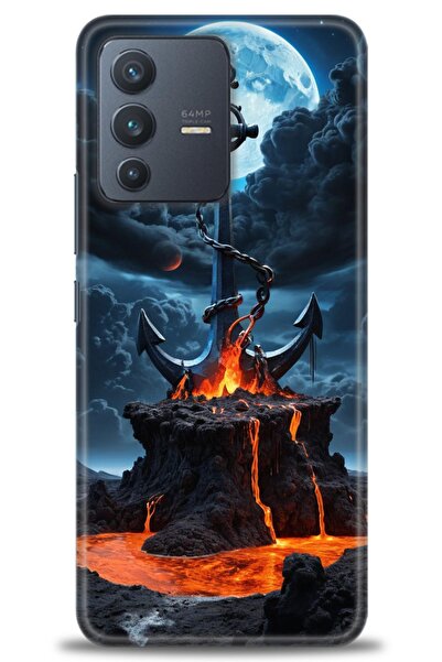 Rulet Aksesuar حافظة سيليكون متوافقة مع هاتف Vivo V23 5G HD مطبوع + واقي شاشة...