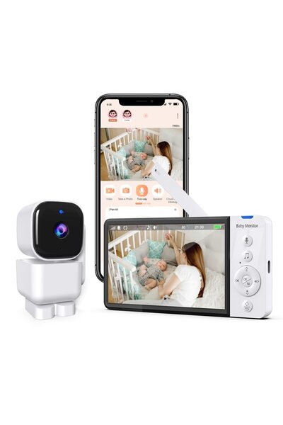 LikeSmart Baby Monitor WiFi RoboBaby HD 5", Phone/Tablet App, 350/90 Rotation, USB Type-C, Ni