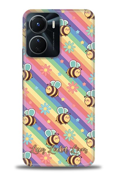 Rulet Aksesuar جراب سيليكون متوافق مع هاتف Vivo Y16 HD مطبوع + واقي شاشة سيرا...