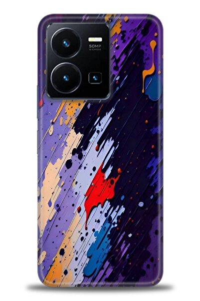 Rulet Aksesuar جراب سيليكون متوافق مع هاتف Vivo Y35 HD مطبوع + واقي شاشة سيرا...