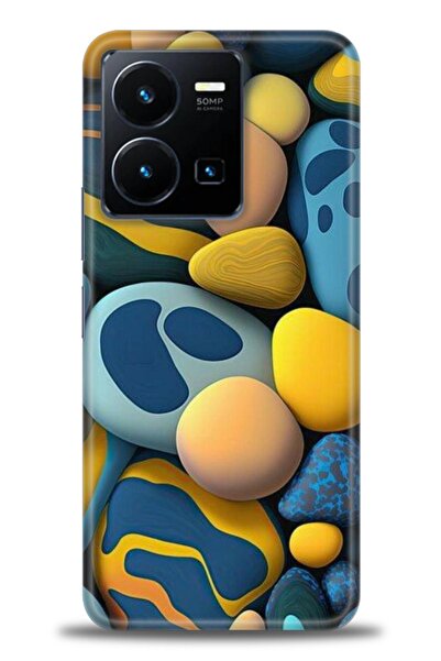 Rulet Aksesuar جراب سيليكون متوافق مع هاتف Vivo Y35 HD مطبوع + واقي شاشة سيرا...