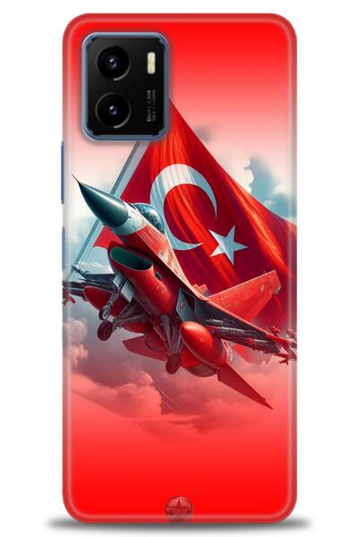 Rulet Aksesuar جراب سيليكون متوافق مع هاتف Vivo Y15S HD مطبوع + واقي شاشة سير...