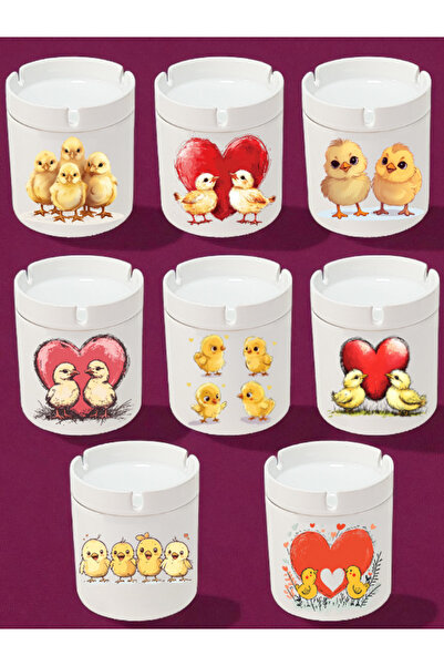 lili hediyelik Modele de scrumieră cu imprimeu cu pui de 8 cm - Scrumieră, sc...