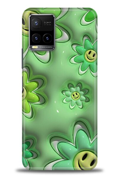 Rulet Aksesuar جراب سيليكون متوافق مع هاتف Vivo Y32 HD مطبوع + واقي شاشة سيرا...