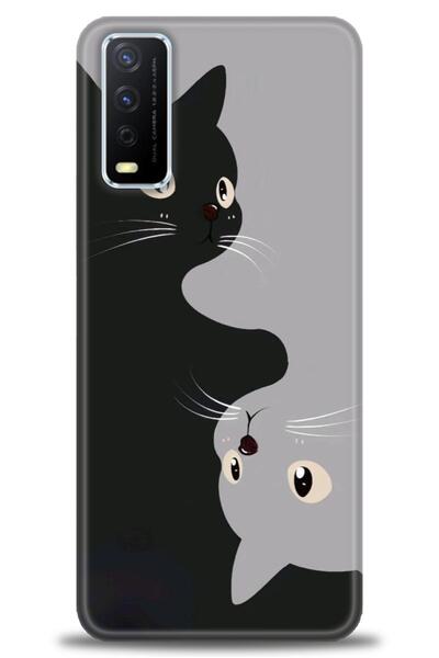 Rulet Aksesuar جراب سيليكون متوافق مع هاتف Vivo Y11S HD مطبوع + واقي شاشة سير...